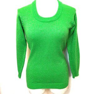 70’s Green Metallic Knit Sweater Vtg